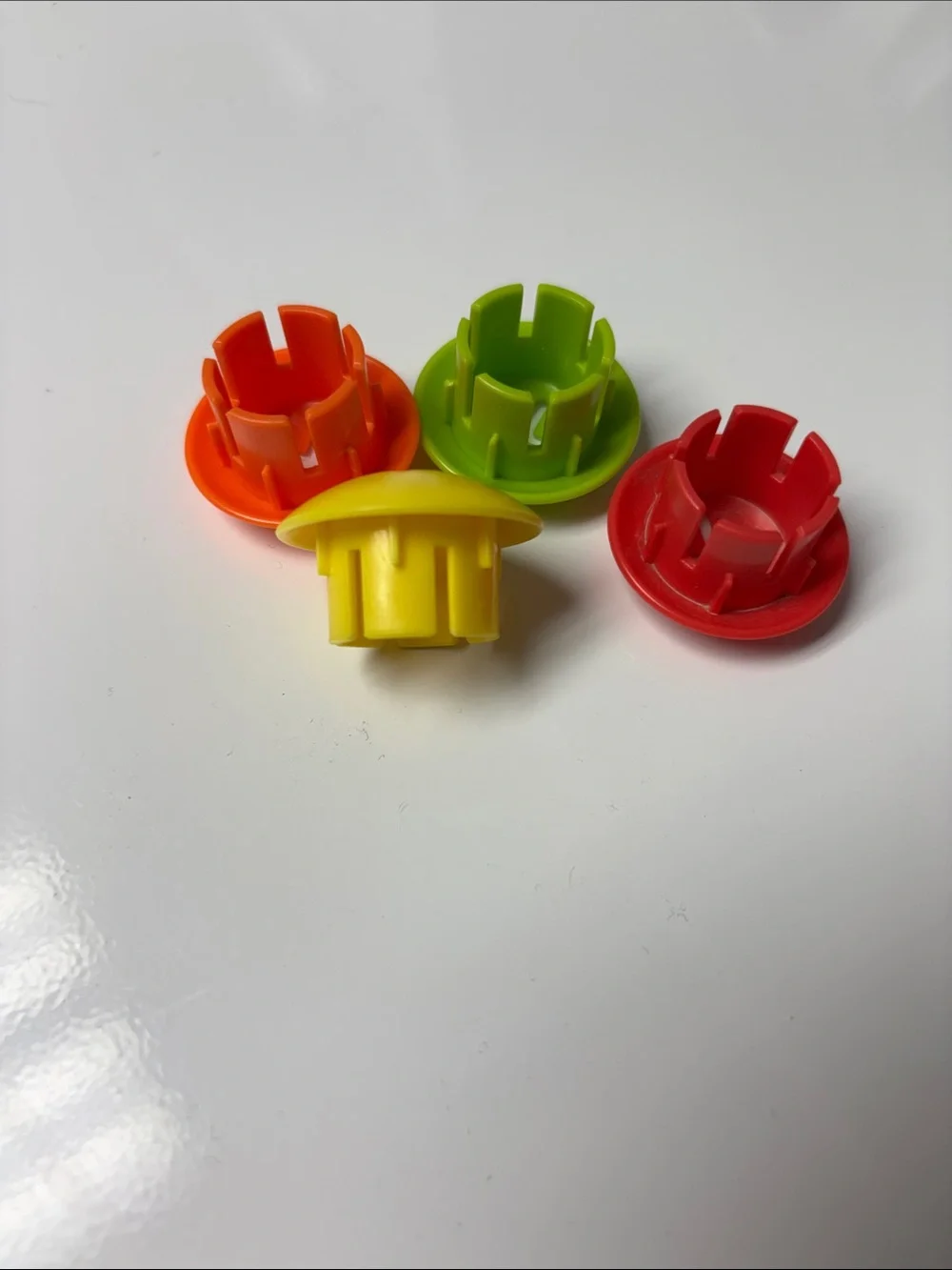 Lovevery Replacement Button Peg Toys - Yellow, Green, Red, Orange (Set of 4)